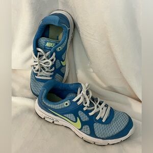 Nike LunarLon Blue and Light Green Sneakers